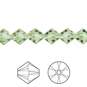 Bead 72pk peridot, Crystal Passions&reg; 8mm bicone 5328