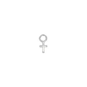 Drop, sterling silver, 5.5x3.5mm single-sided cross with 4mm closed round loop. Sold per pkg of 2.