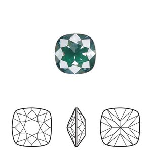 Fancy stone 1pk crystal pine green ignite LacquerPRO, Crystal Passions&reg; 12mm cushion 4470
