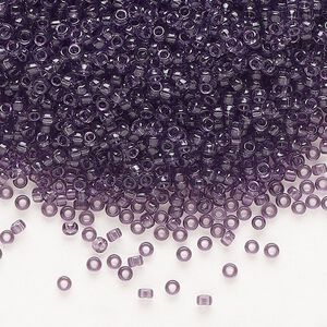 Seed bead, Miyuki, glass, pkg/250g, #11 rocaille, transparent amethyst (RR-157).