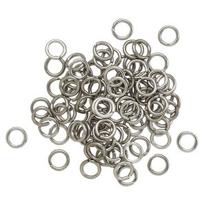 Jump ring 1pkg100 aluminum, 4.5mm round, 20 gauge / 2.9mm inside diameter / metallic grey