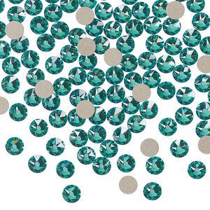 Flat back 1pkg144 Caribbean green foil back, Crystal Passions&reg; Regenerated 3.8-4mm rose round SS16 2088