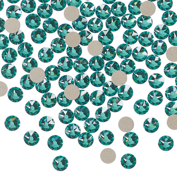 Flat back 1pkg144 Caribbean green foil back, Crystal Passions&reg; Regenerated 3.8-4mm rose round SS16 2088 image number 0