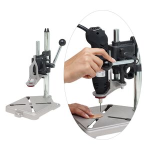 Drill press stand, MILESCRAFT&reg; 1097 ToolStand&trade;, steel / aluminum / plastic, black and white, 16 x 11 x 7 inches with 6x6-inch base plate. Sold individually.
