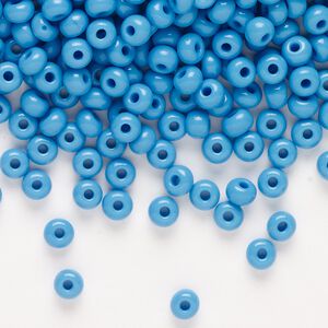 Seed bead, Preciosa Ornela, glass, opaque turquoise, #6 rocaille. Sold per 50-gram pkg.