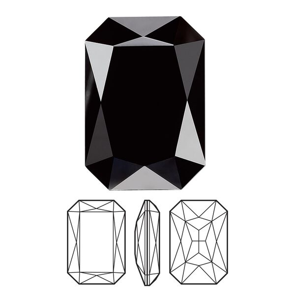 Fancy stone 24pk jet, Swarovski&reg; 27x18.5mm emerald cut 4627 image number 0
