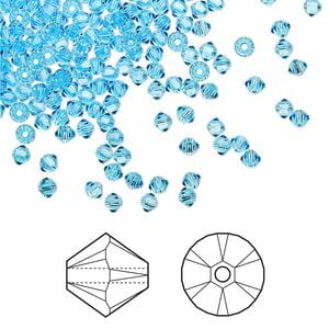 Bead 1440pk aquamarine, Swarovski&reg; 2.5mm XILION bicone 5328