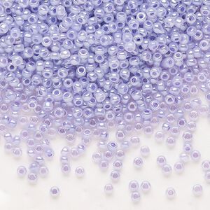 Seed bead, Dyna-Mites&trade;, glass, pkg/1/2kg, #11 round, opaque ceylon pastel lilac, (337 11/0 RR).