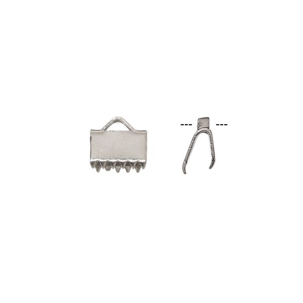 Ribbon crimp end 1pkg20 stainless steel, 8.5x6mm rectangle image number 0