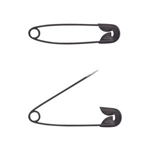 Safety pin 1pkg25 black-finished, 1 inch, steel