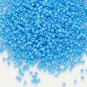 Seed bead, Delica&reg; 1pkg50g glass, #11 round, opaque dark turquoise / outside dyed (DB-0659)