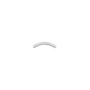 Bead 1pkg100 silver-plated, 11.5x1mm curved tube, brass