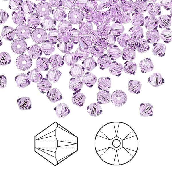 Bead 1440pk violet, Swarovski&reg; 4mm XILION bicone 5328 image number 0