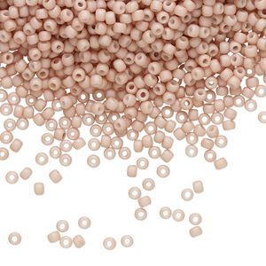 Seed bead, TOHO BEADS&reg;, glass, pkg/250g, #11 round, opaque pastel frosted shrimp (TR-11-764).