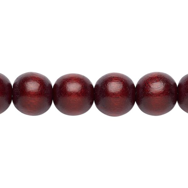Bead 1pkg1, Taiwanese cheesewood (dyed / waxed), dark brown, 9-10mm round, 15-1/2 to 16 inches. image number 0