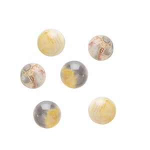 Crazy lace agate 1pkg6, calibrated round cab natural 8mm