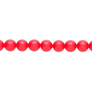 Pearl 50pk neon red, Crystal Passions&reg; 6mm round 5810