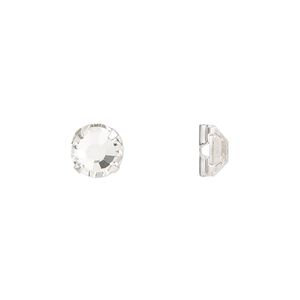 Bead 288pk rose montees crystal silver plate, Preciosa Czech crystal 6.32-6.5mm round SS30