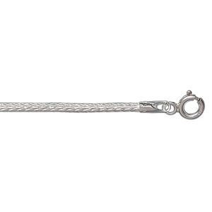 Chain 1pkg1 sterling silver foxtail, 2mm round / mixed clasp, 24 inch
