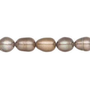Freshwater pearl 1pkg1 rice, 15 inch copper peacock 6-8mm cultured