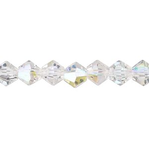 Bead 1pk transparent clear AB, Celestial Crystal&reg; 8mm bicone 15.5-16 inch
