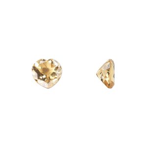 Citrine 1pkg1, hand-cut faceted heart gem 8mm