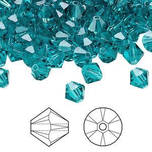 Bead 360pk blue zircon, Swarovski&reg; 6mm XILION bicone 5328
