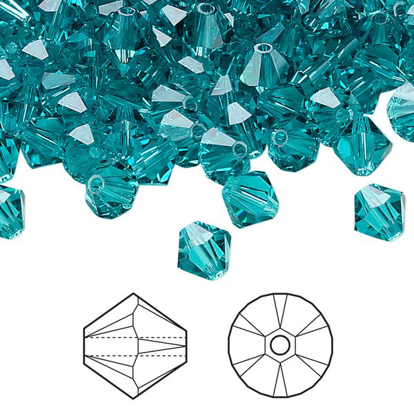Bead 360pk blue zircon, Swarovski&reg; 6mm XILION bicone 5328 image number 0