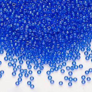 Seed bead, Preciosa Ornela Czech glass, pkg/500g, #11 rocaille, translucent rainbow light blue, (31050).