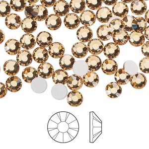Flat back 1440pk light Colorado topaz foil back, Preciosa MAXIMA Czech crystal rhinestone 4.6-4.8mm chaton rose round SS20