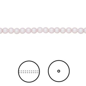 Pearl 100pk iridescent dreamy rose, Crystal Passions&reg; 3mm round 5810