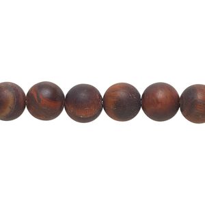 Red tigereye 1pkg1, matte round bead 8 inch 8mm