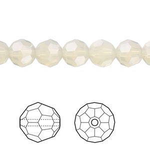 Bead 12pk sand opal, Crystal Passions&reg; 8mm round 5000