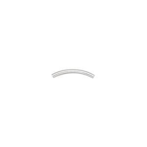 Bead 1pkg100 silver-plated, 13x1mm curved tube, brass