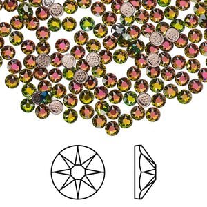 Flat back 144pk crystal vitrail medium foil back, Crystal Passions&reg; hotfix 3-3.2mm round SS12 2078