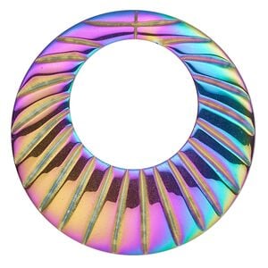 Hemalyke&trade; 1pkg1, electroplated double-sided line design go-go focal 40mm