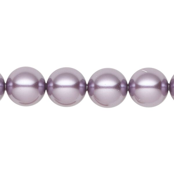 Pearl 100pk light amethyst pearl, Swarovski&reg; 10mm round 5810 image number 0