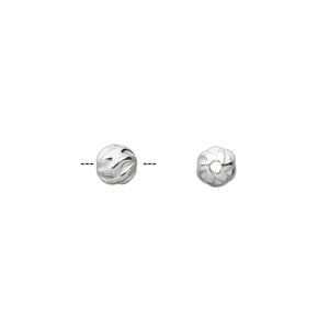Bead 1pkg2 sterling silver, 6mm twisted corrugated round, partially matte
