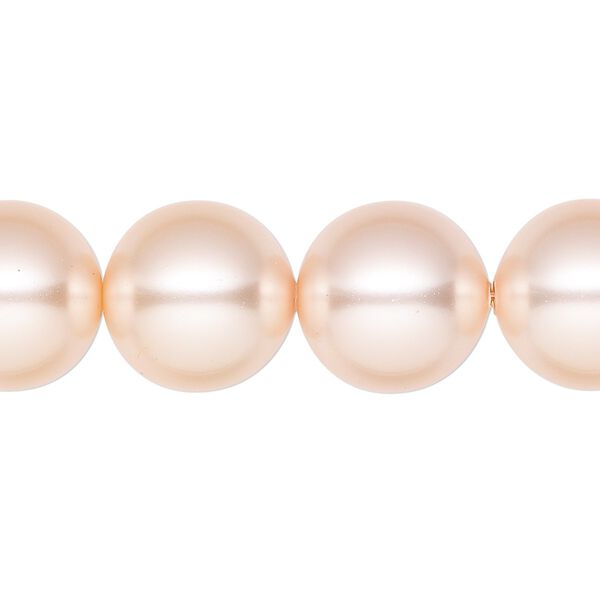 Pearl 10pk peach, Crystal Passions&reg; 14mm round 5811 image number 0
