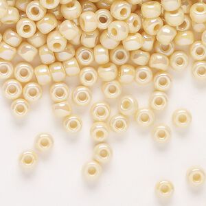 Seed bead, Miyuki, glass, pkg/250g, #6 rocaille, opaque rainbow pear (RR-488).