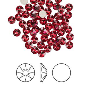 Flat back 1440pk scarlet foil back, Swarovski&reg; 3.8-4mm rose round SS16 2088