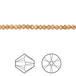 Bead 1pkg48 dark orange (HICT), Crystal Passions&reg; 3mm bicone 5328