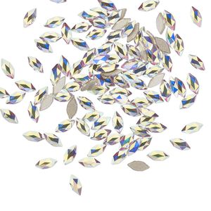 Flat back 720pk crystal AB foil back, Swarovski&reg; 4x1.8mm marquise jewel 2201