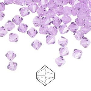 Bead 144pk violet, Preciosa Czech crystal 5mm bicone