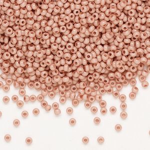 Seed bead, Preciosa Ornela Czech glass, pkg/500g, #11 rocaille, opaque terra dyed rose chalkwhite, (07331).