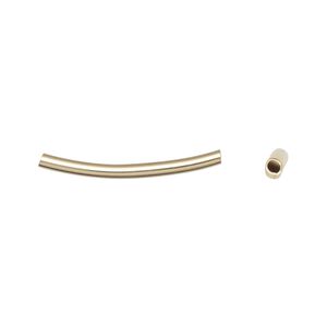 Bead 1pkg2 12Kt gold-filled, 24x2mm curved tube