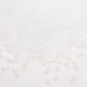 Seed bead, Delica&reg;, glass, pkg/250g, #11 round, translucent matte crystal clear (DB-0741).