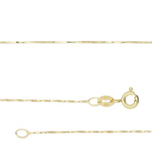 Chain 1pkg1 sterling silver cable, 0.65mm twisted / springring clasp, Gossamer&trade; "vermeil" 16 inch