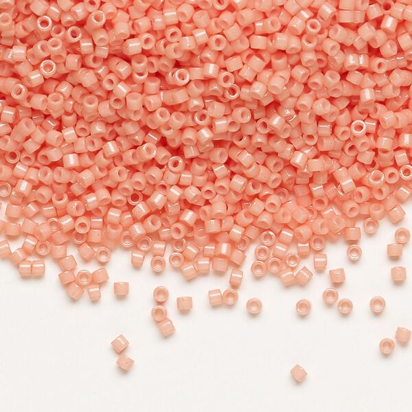 Seed bead, Delica&reg;, glass, pkg/50g, #11 round, Duracoat&reg; opaque outside dyed dark salmon (DB-2112). image number 0