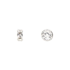 Bead 720pk crystal silver plate, Preciosa Czech crystal 6x3mm rondelle